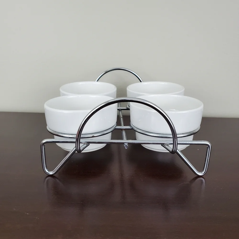 Vintage Lillian Vernon White 5-Pc. Condiment Server Set